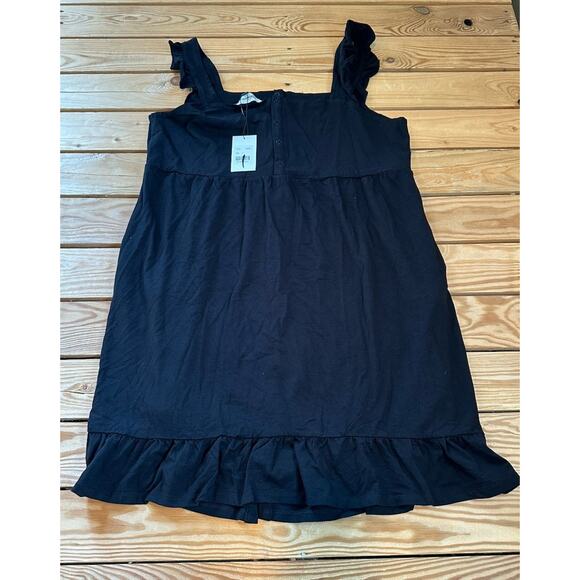 NWT Angel Maternity Tank Dress Size Large Women’s Black Snap Front - Picture 2 of 9